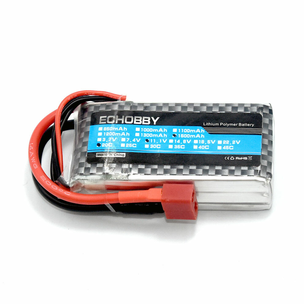 1500mAh 11.1V-12.6V 3S 20C Lipo Battery for RC Drone